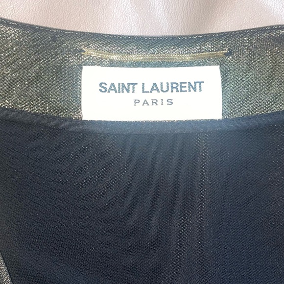 SAINT LAURENT
Jersey Twist Front Sleeveless Dress - size 36. - small - gold - Picture 10 of 16